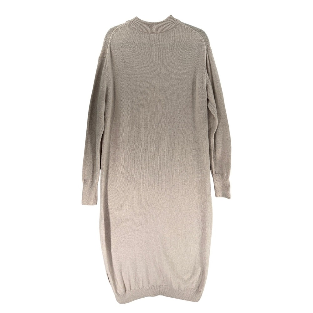 MUJI Wool Sweater Dress M Tan Granola Minimalist Quiet luxury Modest Capsule - Picture 5 of 15